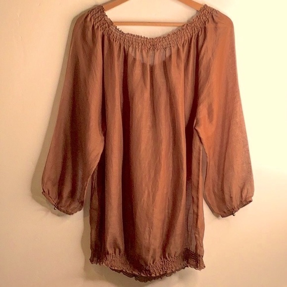 CHICO’S Copper Lightweight Semi-Sheer Top - Picture 7 of 8